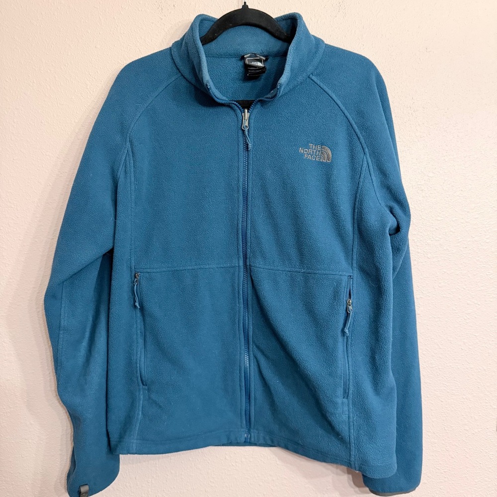 The North Face Mens TKA 100 Glacier Full Zip Fleece Jacket Blue C840 Medium